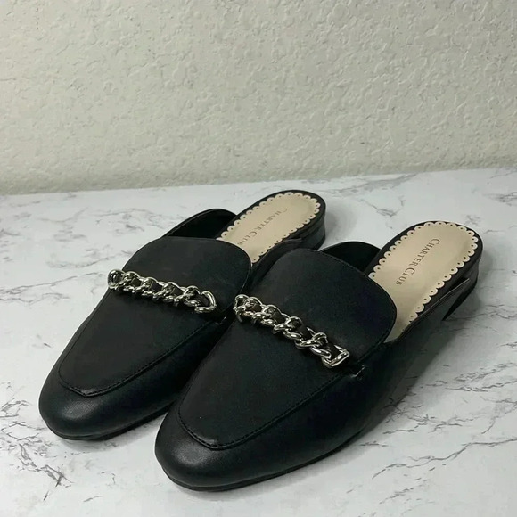 CHARTER CLUB Kari Womens Faux Suede Chain Mules Size 7M - Picture 2 of 9